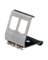 Adapter DIN na dwa moduły typu Keystone (2xKeystone) montaż pod kątem 45 stopni  metalowy - nr 10