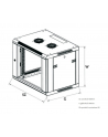 Szafka wisząca rack 9U 600x600 czarna dwusekcyjna - nr 2