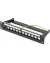 DIGITUS Patch panel 10'' 12-port.  1U modularny Keystone wspornik czarny - nr 12