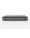 DIGITUS Patch panel 10'' 12-port. Kat.5e ekran 1U kompletny LSA, wspornik, szary - nr 20