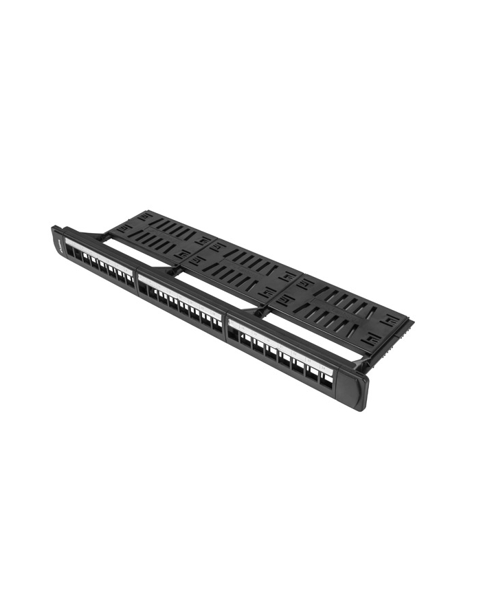 Lanberg keystone Patch Panel 19''z organizerem, 24 port  1U, czarny główny