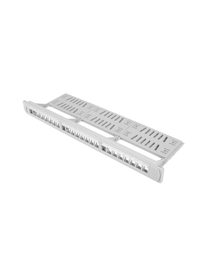 Lanberg keystone Patch Panel 19''z organizerem, 24 port  1U, szary główny