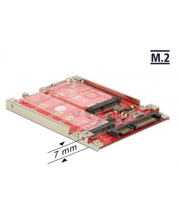Delock 2.5'' Konwerter 22-pinowym złączem SATA > M.2 / mSATA z ramką, 7 mm