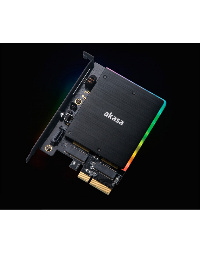 Akasa Adapter M.2 SSD - PCIe z chłodzeniem i oświetleniem RGB LED główny