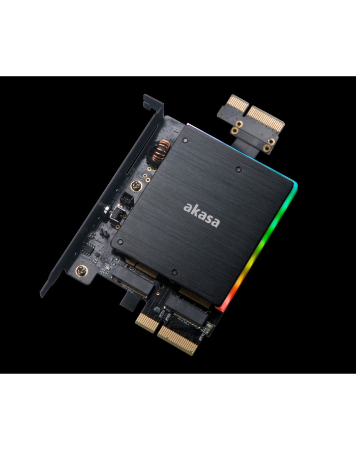 Akasa Adapter Dual M.2 SSD - PCIe z chłodzeniem i oświetleniem RGB LED główny