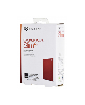 Dysk zewnętrzny Seagate Backup Plus Slim; 2,5'', 2TB, USB 3.0, czerwony