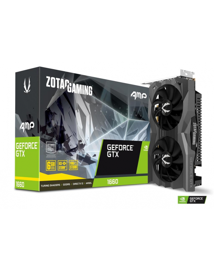 ZOTAC GeForce GTX 1660 AMP Edition, Dual-fan IceStorm 2.0, 6GB GDDR5, 3xDP, HDMI główny