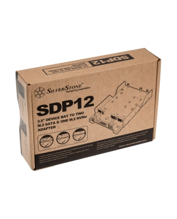 Silverstone SST-SDP12 3.5'' to 2x M.2 SATA and 1x M.2 NVMe SSD Mounting Adapter