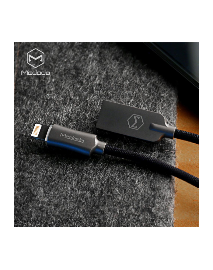 Kabel Mcdodo KNIGHT CA-3901 (USB - Lightning ; 1 2m; kolor ciemnoszary  kolor czarny) główny