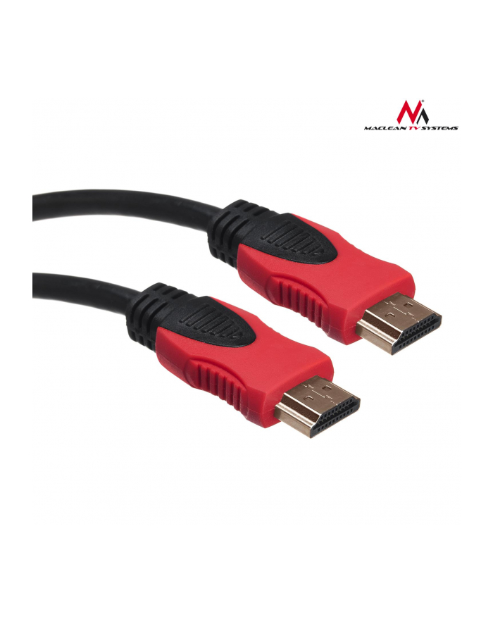 Kabel męski Maclean MCTV-707 (HDMI M - HDMI M; 3m; kolor czarno-czerwony  kolor czarny  kolor czerwony) główny