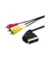 Kabel męski SAVIO CL-133 (SCART M - RCA x 3 M; 2m; kolor czarny) - nr 1