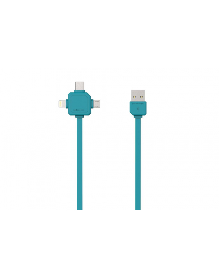 Kabel allocacoc USBcable 9003BL/USBC15 (USB M - Lightning  Micro USB  USB typu C M; 1 5m; kolor niebieski) główny