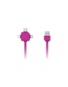 Kabel allocacoc USBcable 9003PK/USBC15 (USB M - Lightning  Micro USB  USB typu C M; 1 5m; kolor różowy) - nr 2
