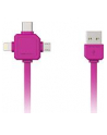 Kabel allocacoc USBcable 9003PK/USBC15 (USB M - Lightning  Micro USB  USB typu C M; 1 5m; kolor różowy) - nr 3
