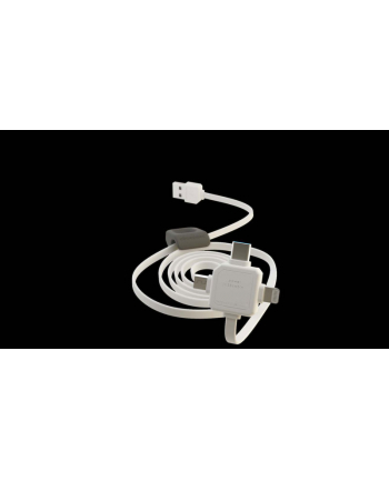 Kabel allocacoc USBcable 9003WT/USBC15 (USB M - Lightning  Micro USB  USB typu C M; 1 5m; kolor biały)