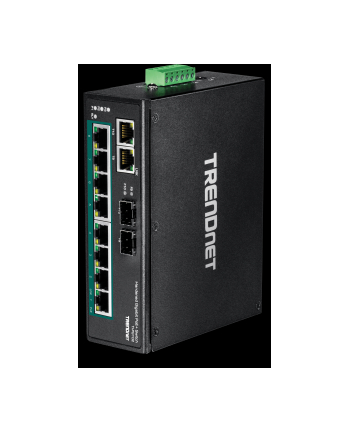 trendnet Przełącznik TI-PG102 8-Port 1GB PoE Plus+2Port 1GB SFP Przemysłowy DIN Rail