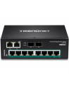 trendnet Przełącznik TI-PG102 8-Port 1GB PoE Plus+2Port 1GB SFP Przemysłowy DIN Rail - nr 3