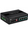 trendnet Przełącznik TI-PG62B 4-Port 1GB PoE Plus+2Port 1GB SFP Przemysłowy Niezarządzalny DIN Rail - nr 2
