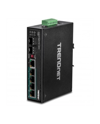 trendnet Przełącznik TI-PG62 4-Port 1GB PoE Plus+1Port 1GB SFP+1Port SFP Przemysłowy Niezarządzalny