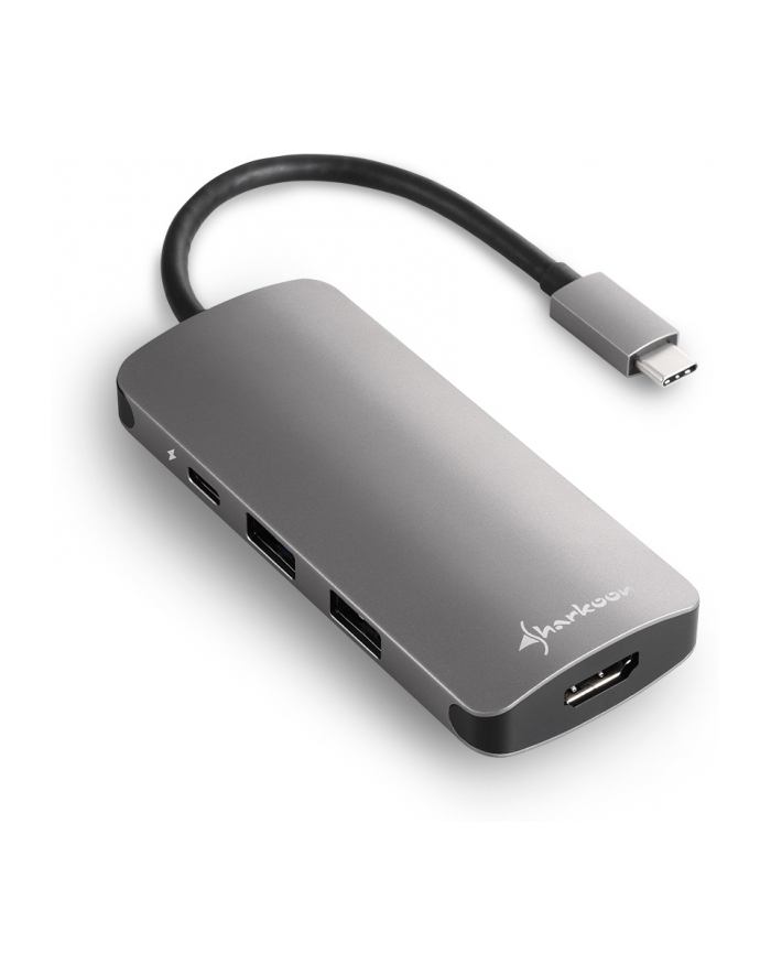 Sharkoon USB 3.0 Type C Multiport Adapter - USB-C, HDMI, MicroSD, SD - dark grey główny