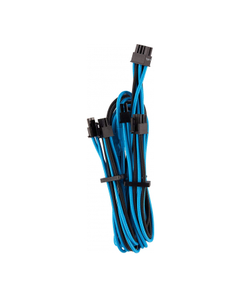 Corsair Premium Sleeved PCIe Dual Cable Type 4 Gen 4, Y-Cable - blue black