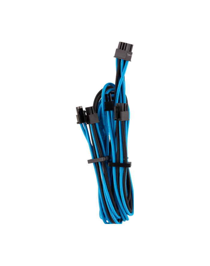 Corsair Premium Sleeved PCIe Dual Cable Type 4 Gen 4, Y-Cable - blue black główny