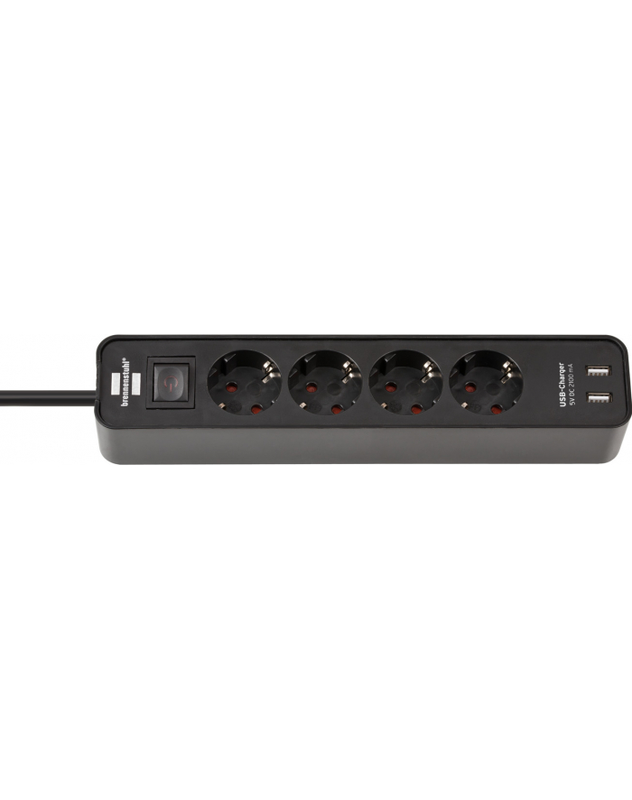 Brennenstuhl Ecolor 4x Power 2x USB - 1.5m - black główny
