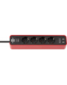 Brennenstuhl Ecolor 4x Power 2x USB - 1.5m - red - nr 1