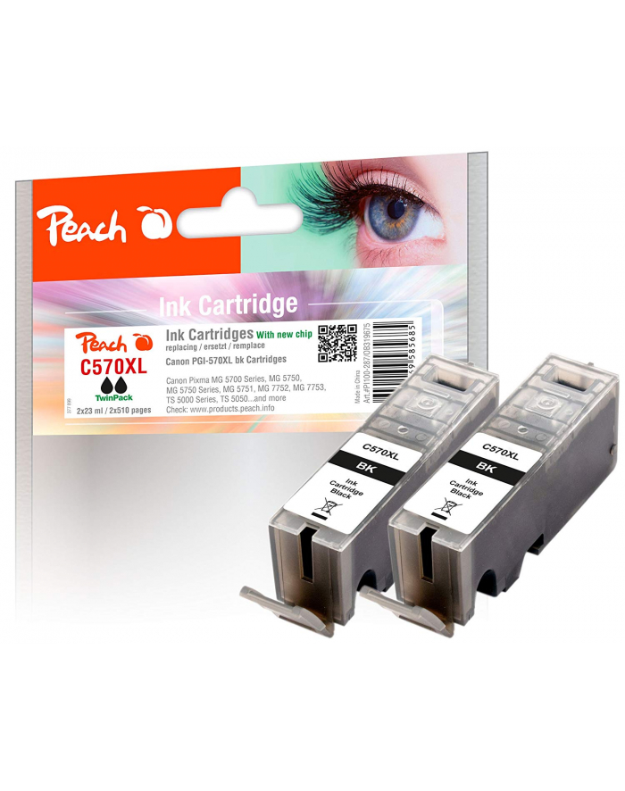 PEACH ink black compatible with PGI-570XL Twin Pack główny