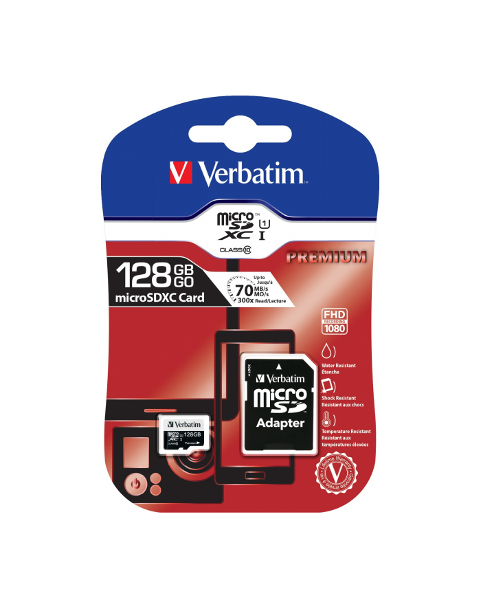 Verbatim microSD 128GB +1Ad Cl10 SDXC główny