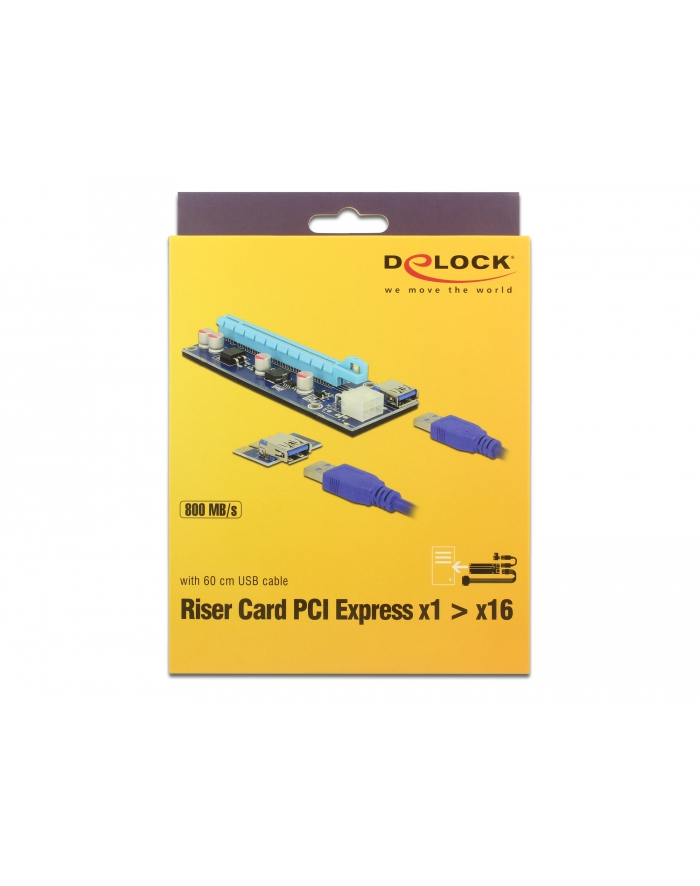 DeLOCK Riser Card PCI x1 > x16 USB główny