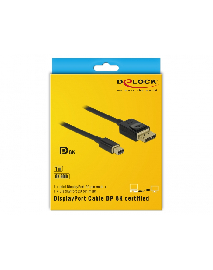 DeLOCK mini DP> DP cable 8K 60Hz 1m główny