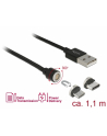 DeLOCK magnet. USB set f. USB C bk 1.1m- Data and charging cable set - nr 10