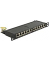 DeLOCK 10 Patchpanel 12P Cat.6A 0,5HE black - nr 12