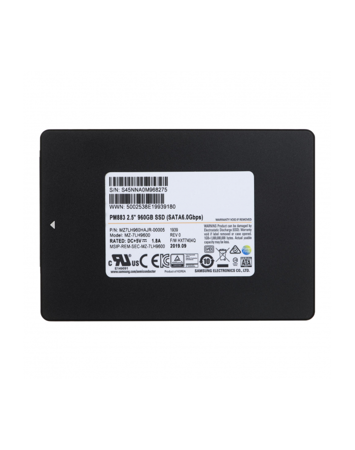 Samsung Enterprise SSD 960GB  PM883  2,5'' SATA TLC,  R/W 550/520 MB/s główny