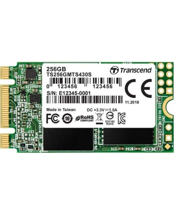 Transcend 256GB, M.2 2242 SSD 430S , SATA3 B+M Key, TLC, R/W 560/500 MB/s