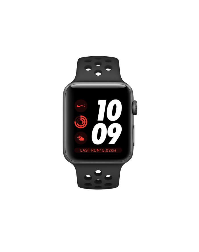 Apple Watch Nike+ Series 3 GPS + Cellular, 38mm Koperta z aluminium w kolorze gwiezdnej szarości z paskiem sportowym Nike w kolorze antracytu/czarnym główny