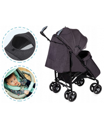 lionelo Wózek spacerowy IRMA czarny/ciemny szary