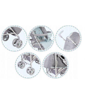 lionelo Wózek spacerowy IRMA szary/miętowy