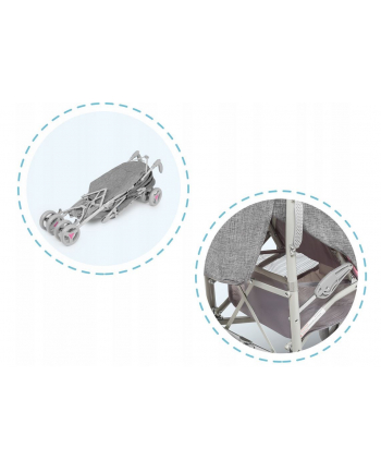 lionelo Wózek spacerowy IRMA szary/różowy