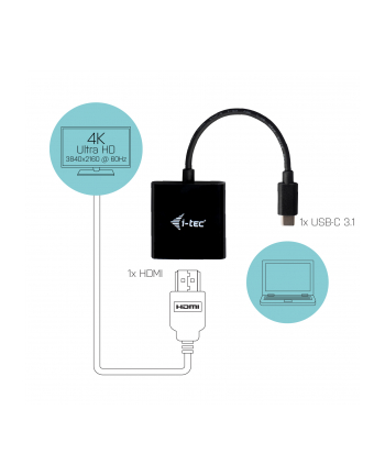 i-tec Adapter USB-C do HDMI Video 60Hz 4K Ultra HD kompatybilny z Thunderbolt3